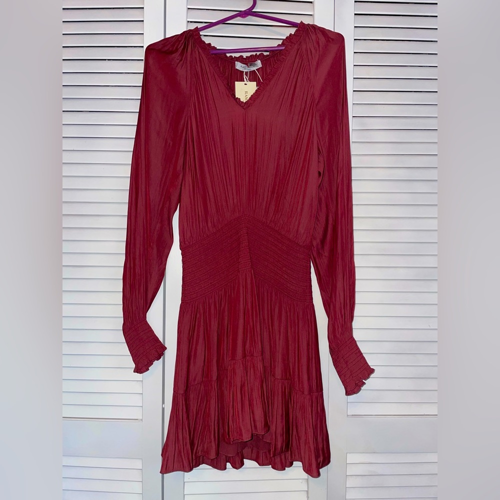 NWT size S Ramy Brook Scotty dress in Bordeaux.